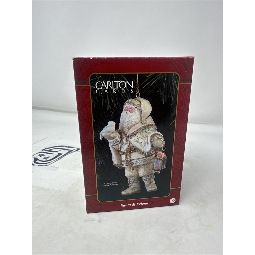 Santa And Friend, Carlton Cards Christmas Ornament Heirloom Collection Vintage